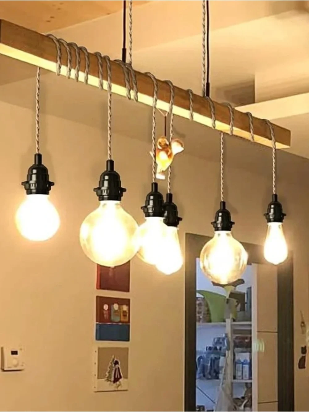 Ophelia & Co. Hemp Rope 3-Light Plug-In Pendant Kit - Natural Brown